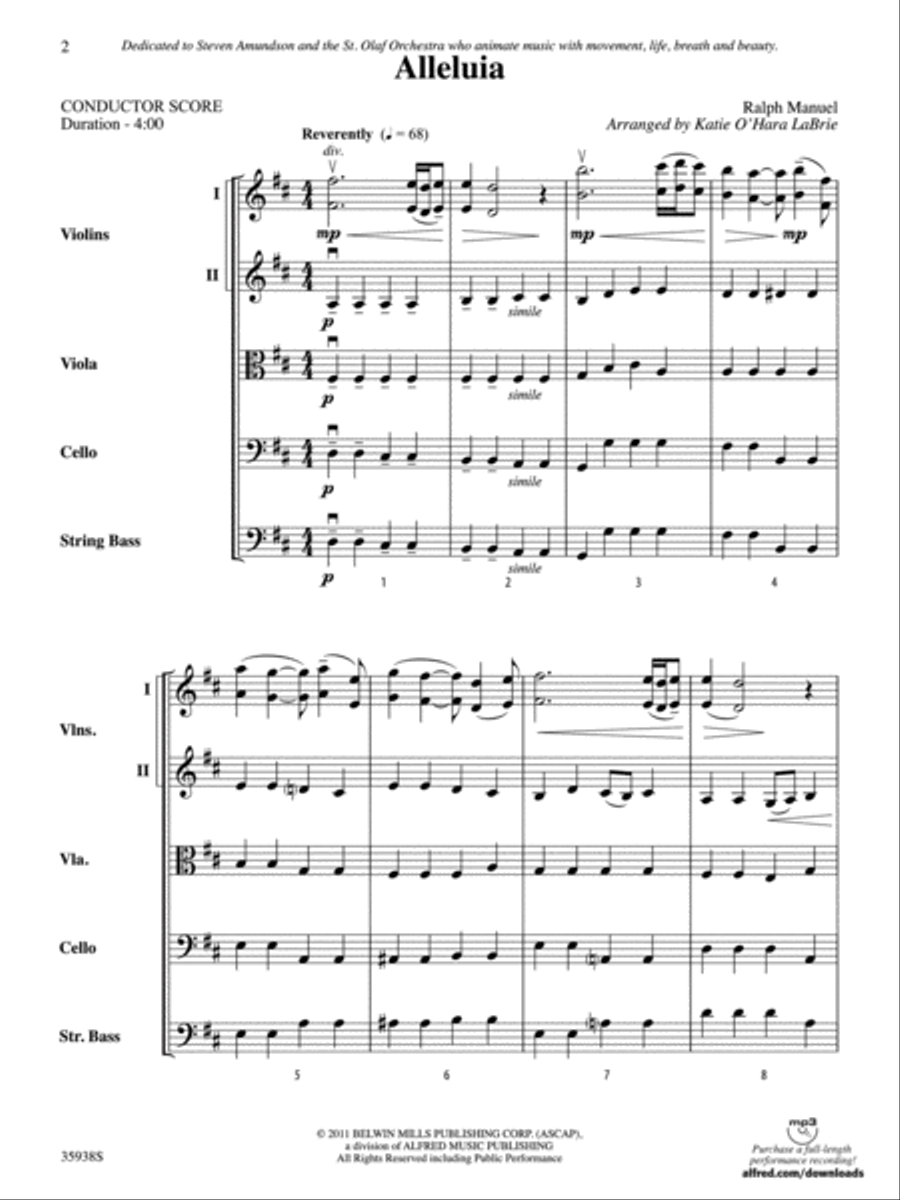 Alleluia Alleluia String Orchestra scores gallery preview page 2