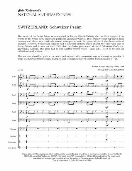 Switzerland National Anthem: Schweizer Psalm image number null