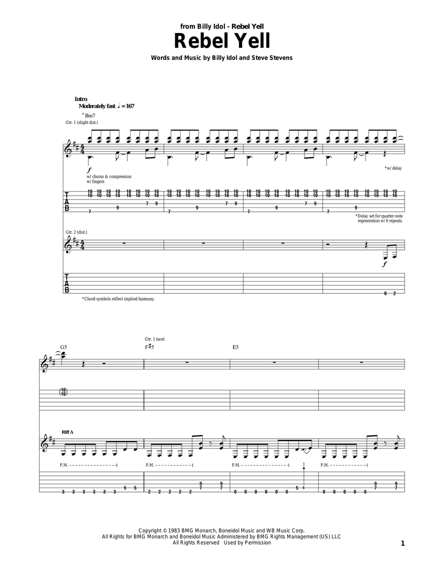 Rebel Yell Rebel Yell Acoustic Guitar scores gallery preview page 1