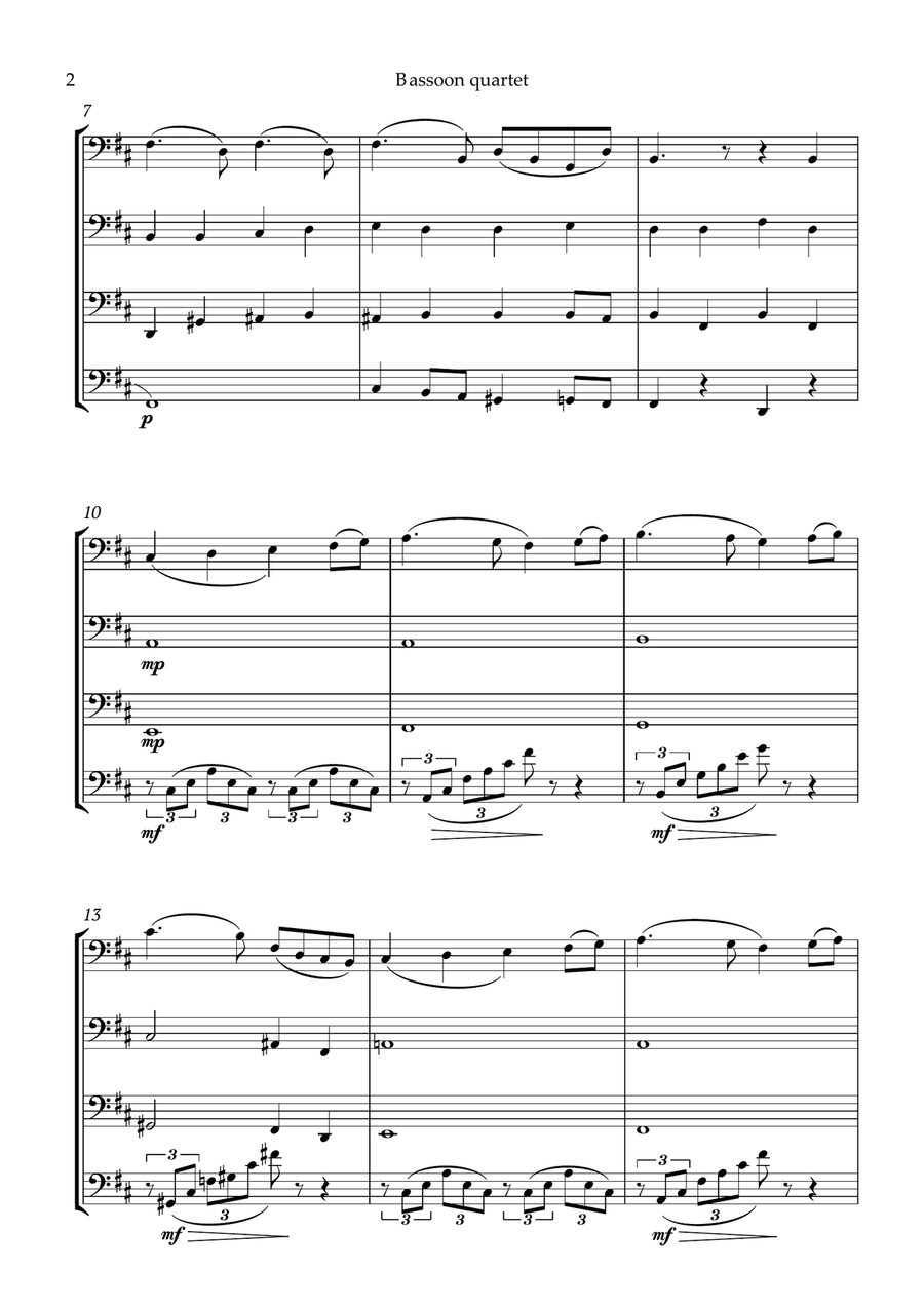 Swan Lake Tchaikovsky Bassoon Quartet Bassoon Quartet scores gallery preview page 3