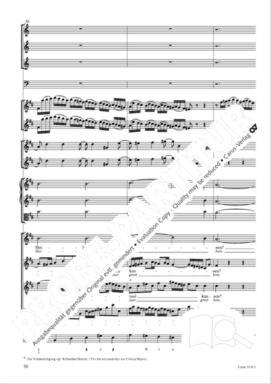 Lobet Gott in seinen Reichen (Himmelfahrtsoratorium) 4-Part scores gallery preview page 71