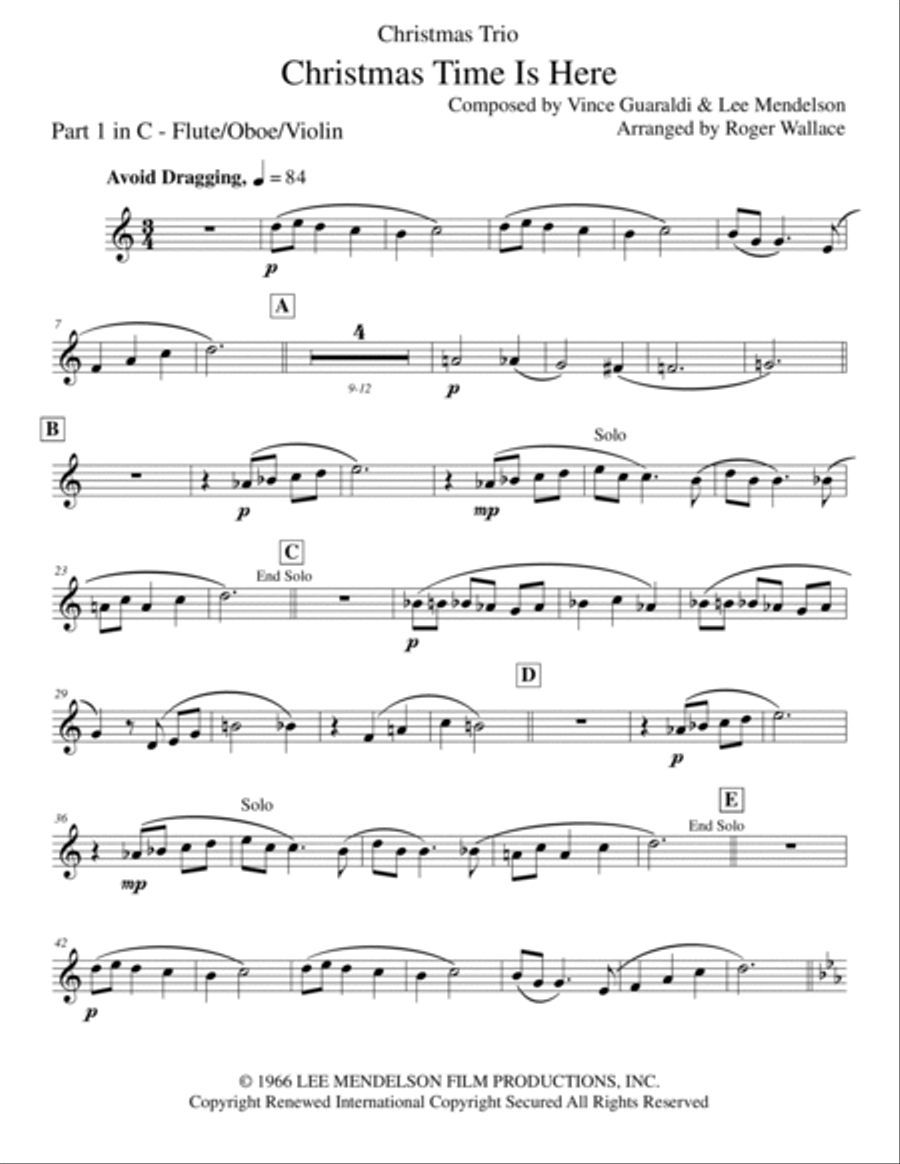 Christmas Time Is Here Brass Trio scores gallery preview page 6