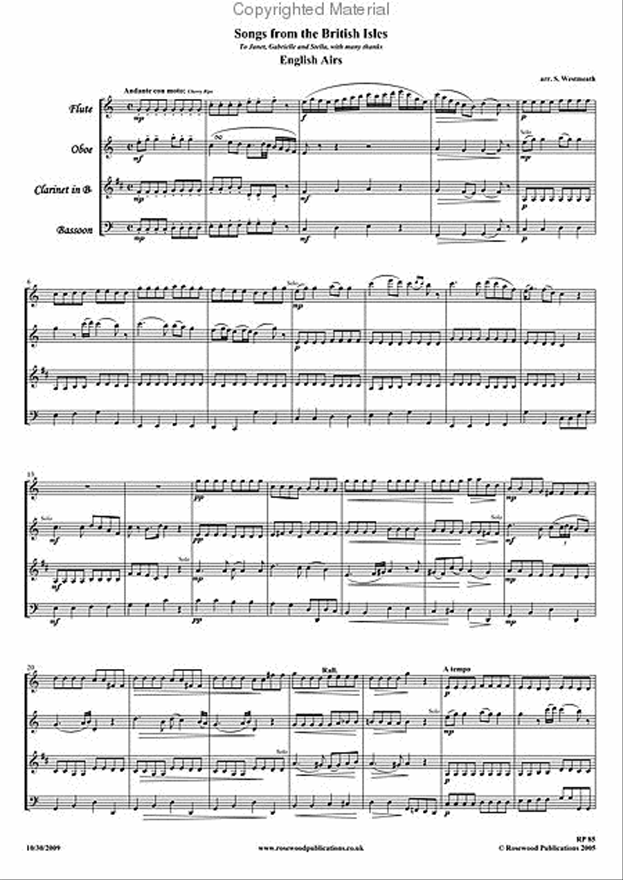 Songs from the British Isles Bassoon scores gallery preview page 2
