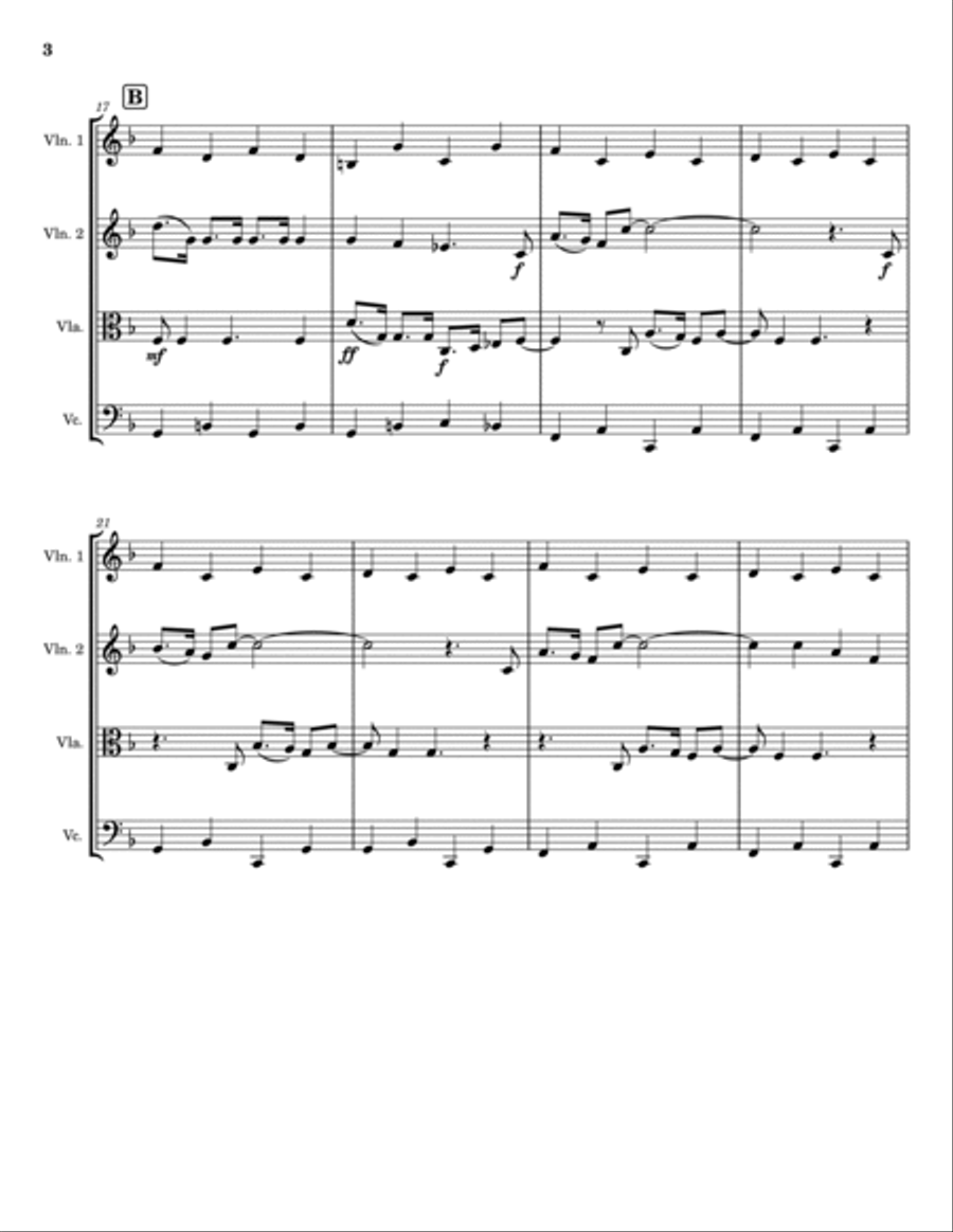 Baby, It's Cold Outside String Quartet scores gallery preview page 3