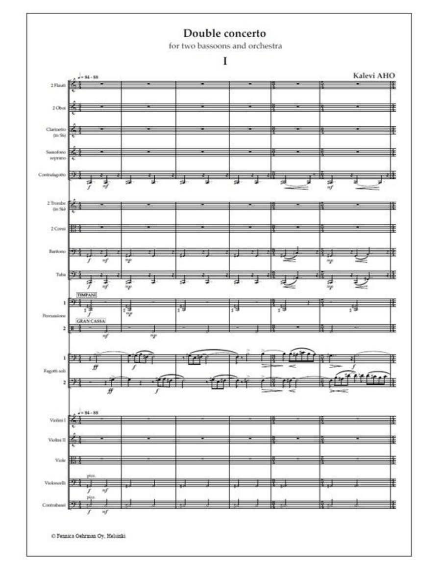 Double concerto for two bassoons and orchestra - Study score Orchestra scores gallery preview page 2
