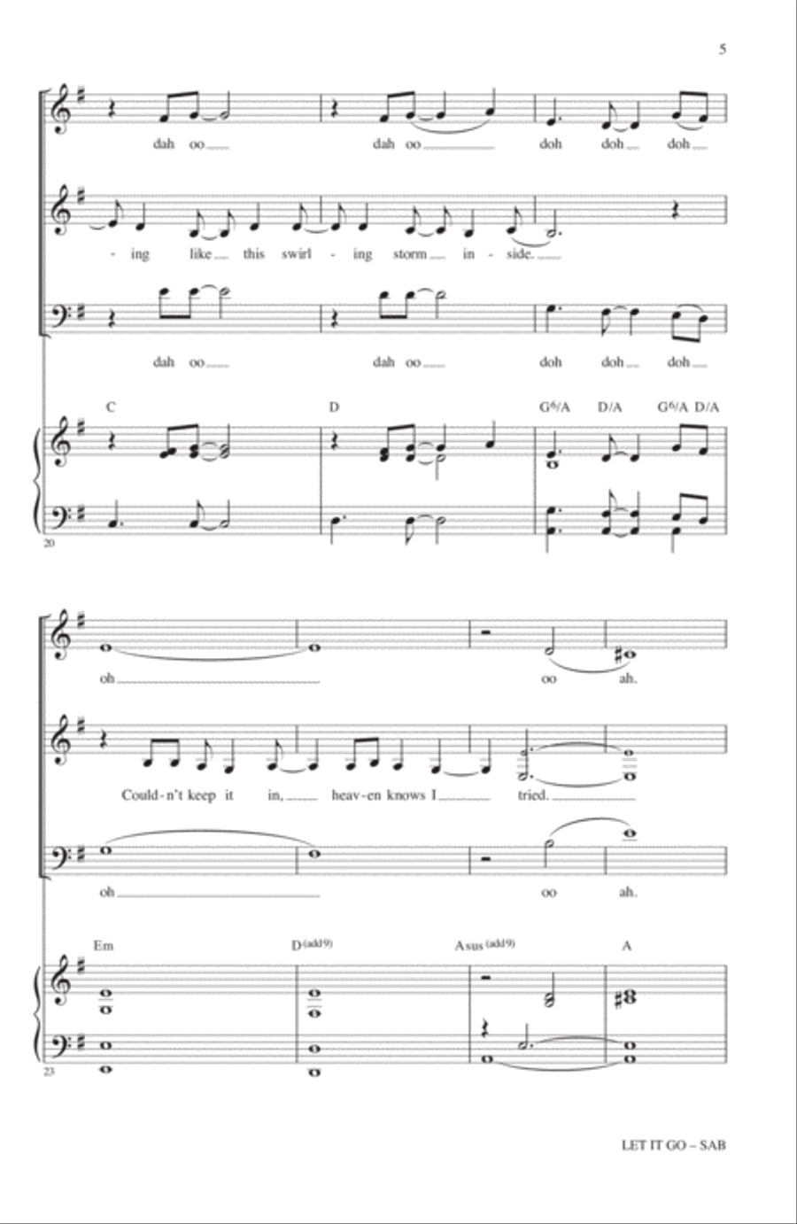 Let It Go (from Frozen) (arr. Roger Emerson) 3-Part scores gallery preview page 4