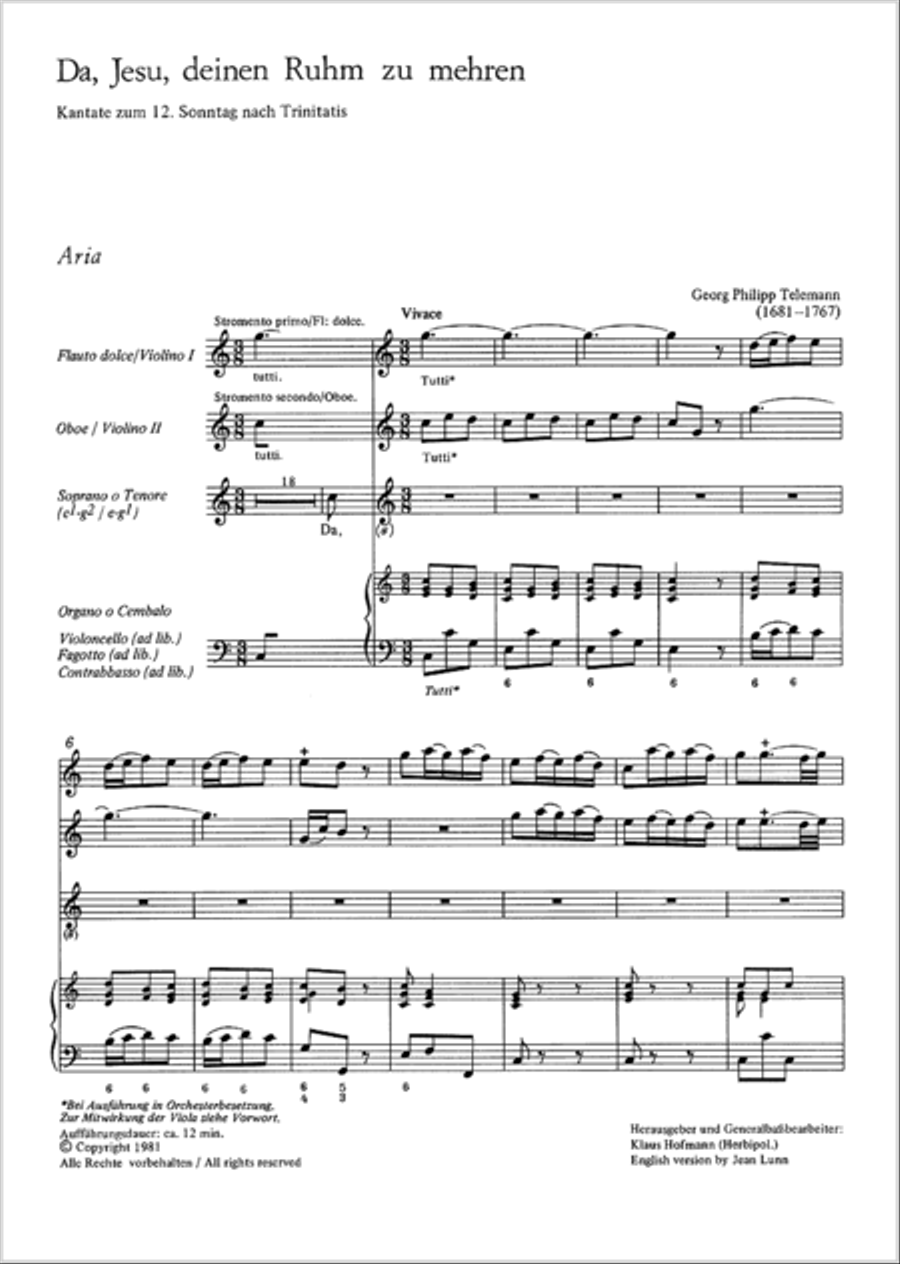Jesu, to bring thee praise adoring (Da, Jesu, deinen Ruhm zu mehren) 4-Part scores gallery preview page 2