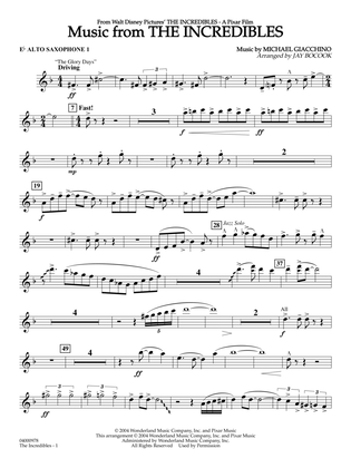 Book cover for Music from The Incredibles (arr. Jay Bocook) - Eb Alto Saxophone 1