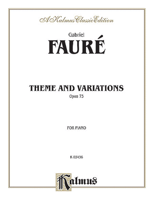 Book cover for Theme and Variations, Op. 73