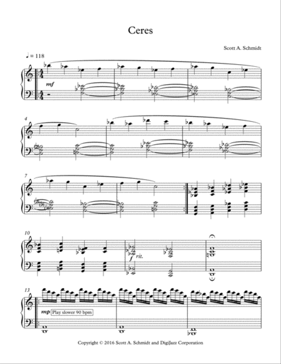Ceres Piano Solo scores gallery preview page 1