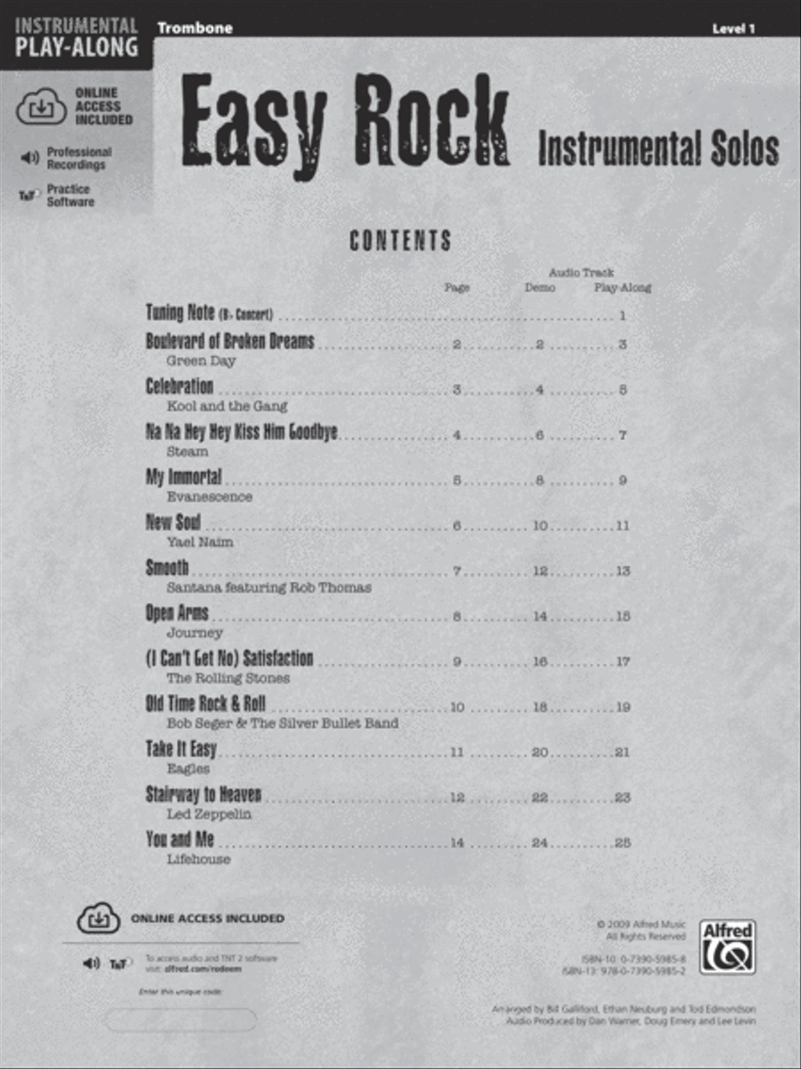 Easy Rock Instrumental Solos, Level 1 Trombone scores gallery preview page 2