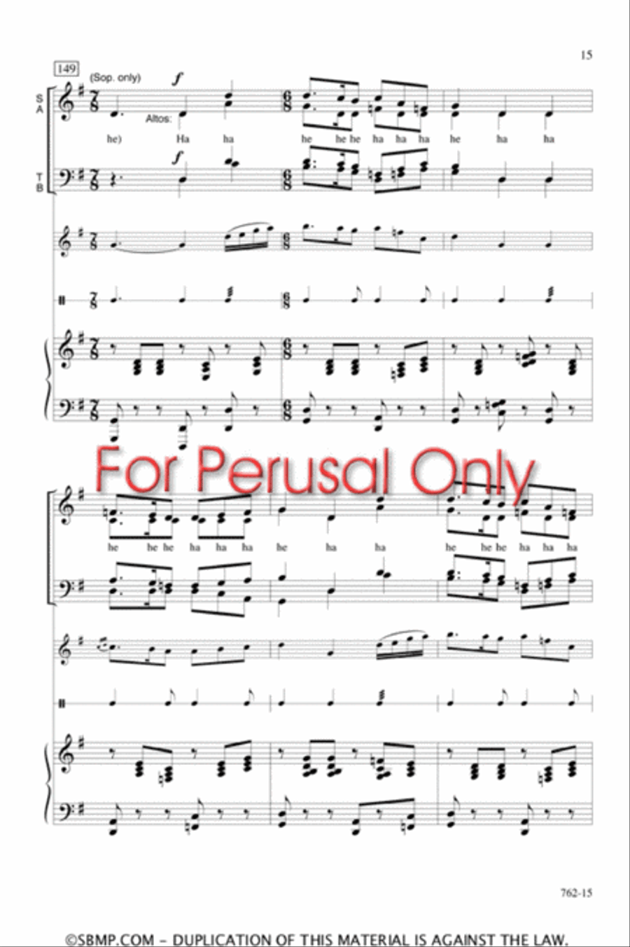 Laughing Song - SATB Octavo 4-Part scores gallery preview page 14