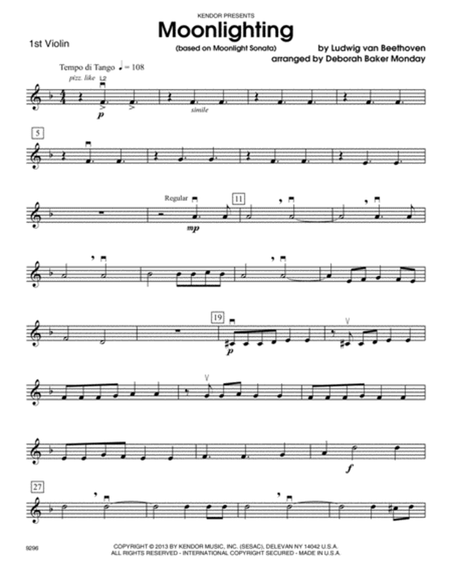Moonlighting (based on Moonlight Sonata) - Violin 1