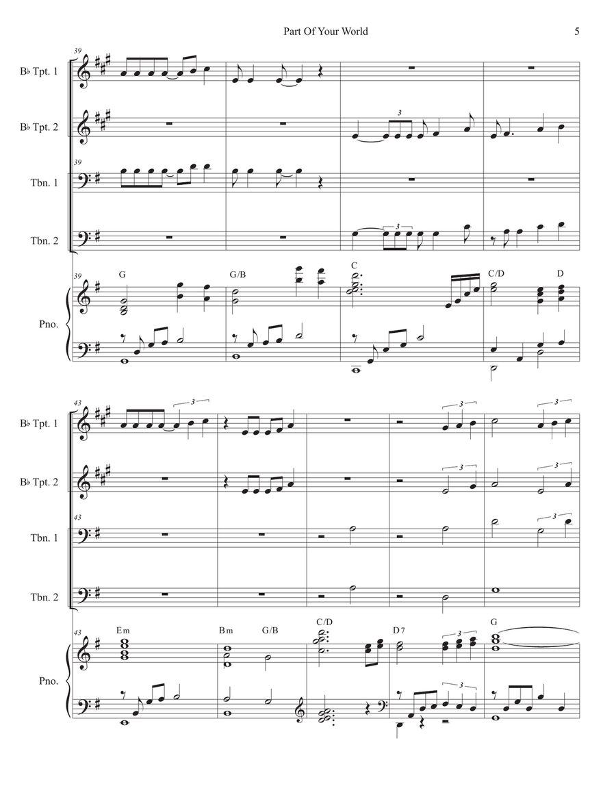 Part Of Your World Brass Ensemble scores gallery preview page 5