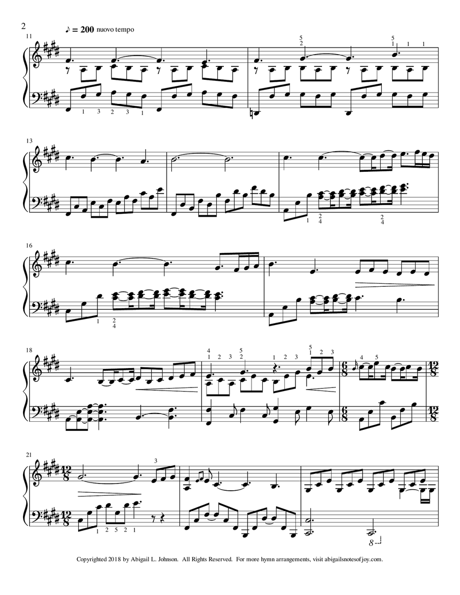Be Thou My Vision with Beethoven's Moonlight Sonata Piano Solo scores gallery preview page 2