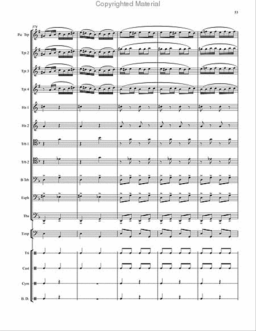 Danse Bachanale for Brass Choir with Timpani & Percussion Score scores gallery preview page 13