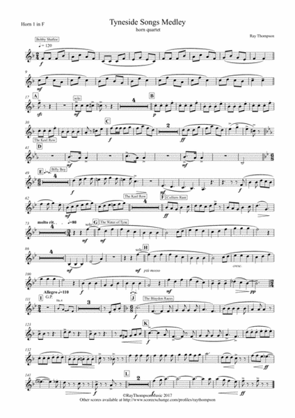 Tyneside Songs Medley - horn quartet image number null