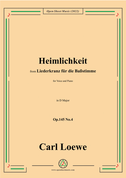 Loewe-Heimlichkeit,Op.145 No.4,in D Major image number null
