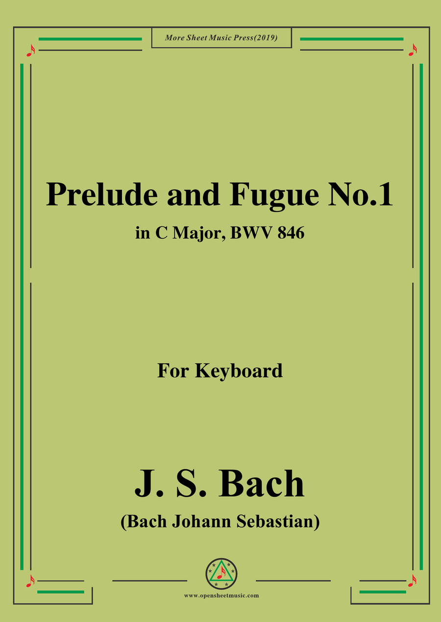 Bach,J.S.-Prelude and Fugue No.1,in C Major,from Das wohltemperierte Klavier I BWV 846,for keyboard Piano Solo scores gallery preview page 1