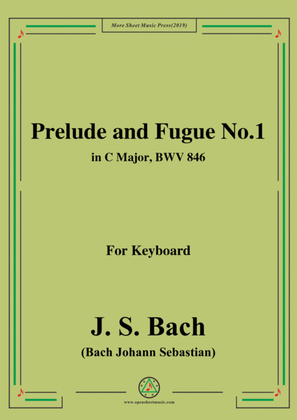 Book cover for Bach,J.S.-Prelude and Fugue No.1,in C Major,from Das wohltemperierte Klavier I BWV 846,for keyboard
