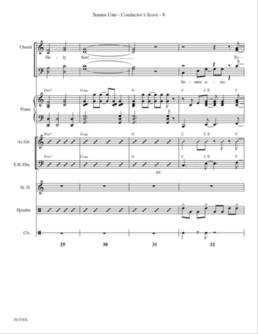 Somos Uno - Instrumental Ensemble Score and Parts Choir scores gallery preview page 10