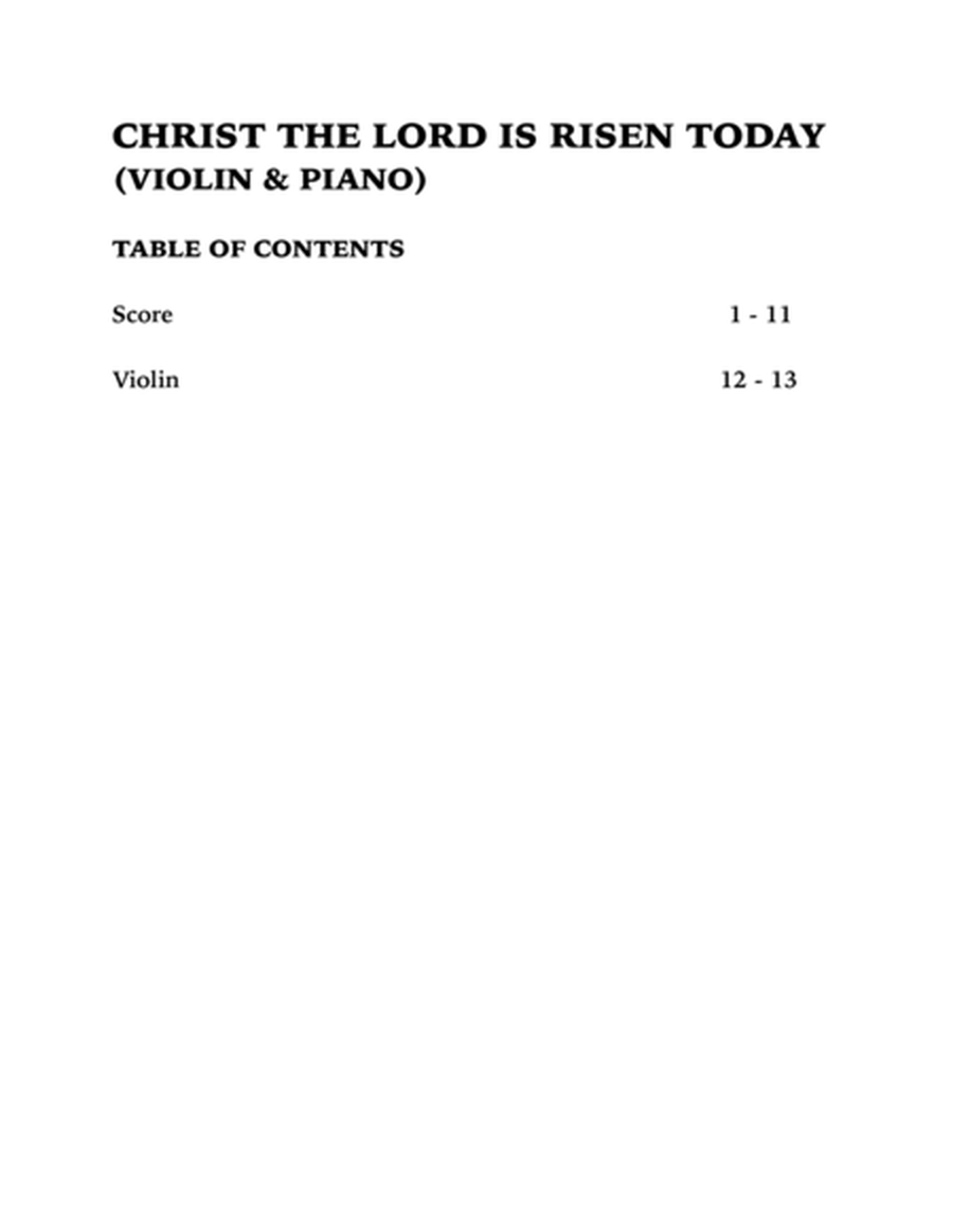 Christ the Lord is Risen Today (Violin and Piano) image number null