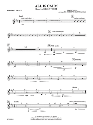 All Is Calm (Based on "Silent Night"): B-flat Bass Clarinet