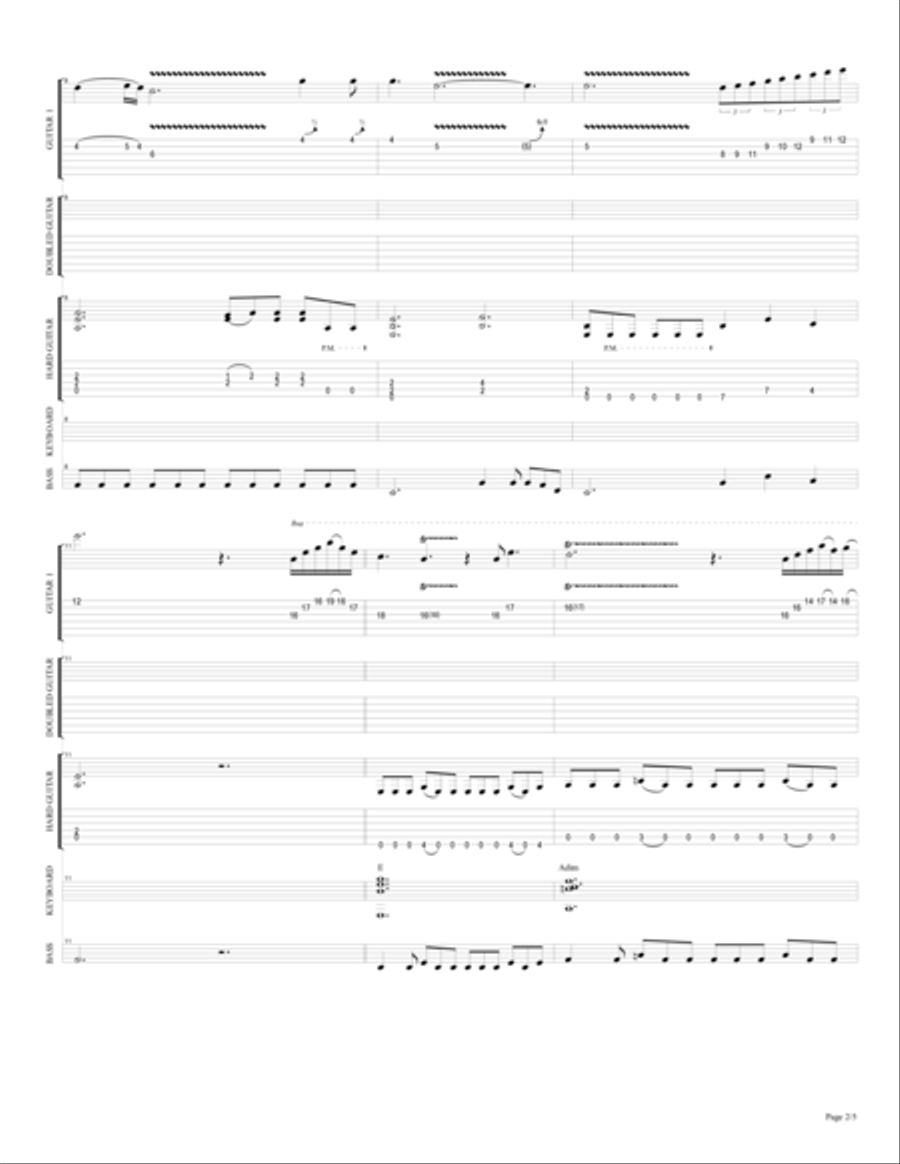 HAPPY BIRTHDAY - Rock Version by SLAVE Guitar Tablature scores gallery preview page 3