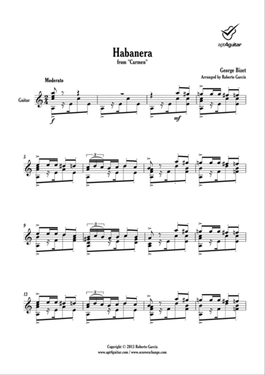 Habanera Habanera Classical Guitar scores gallery preview page 2