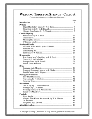 Book cover for Wedding Trios for Strings - Cello A