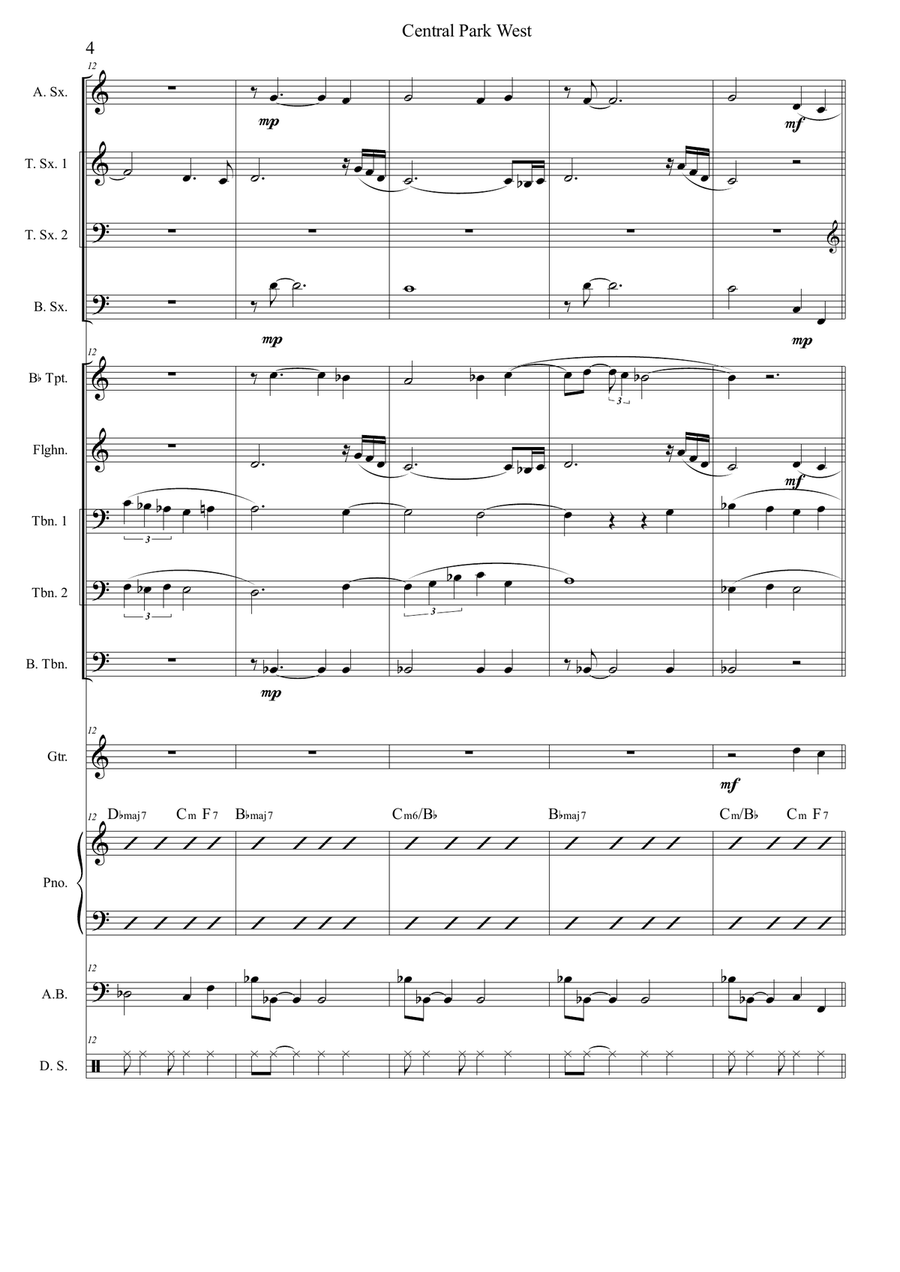 Central Park West by John Coltrane Jazz Ensemble - Digital Sheet Music page 4