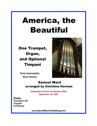 Book cover for America, the Beautiful – One Trumpet, Organ and Optional Timpani