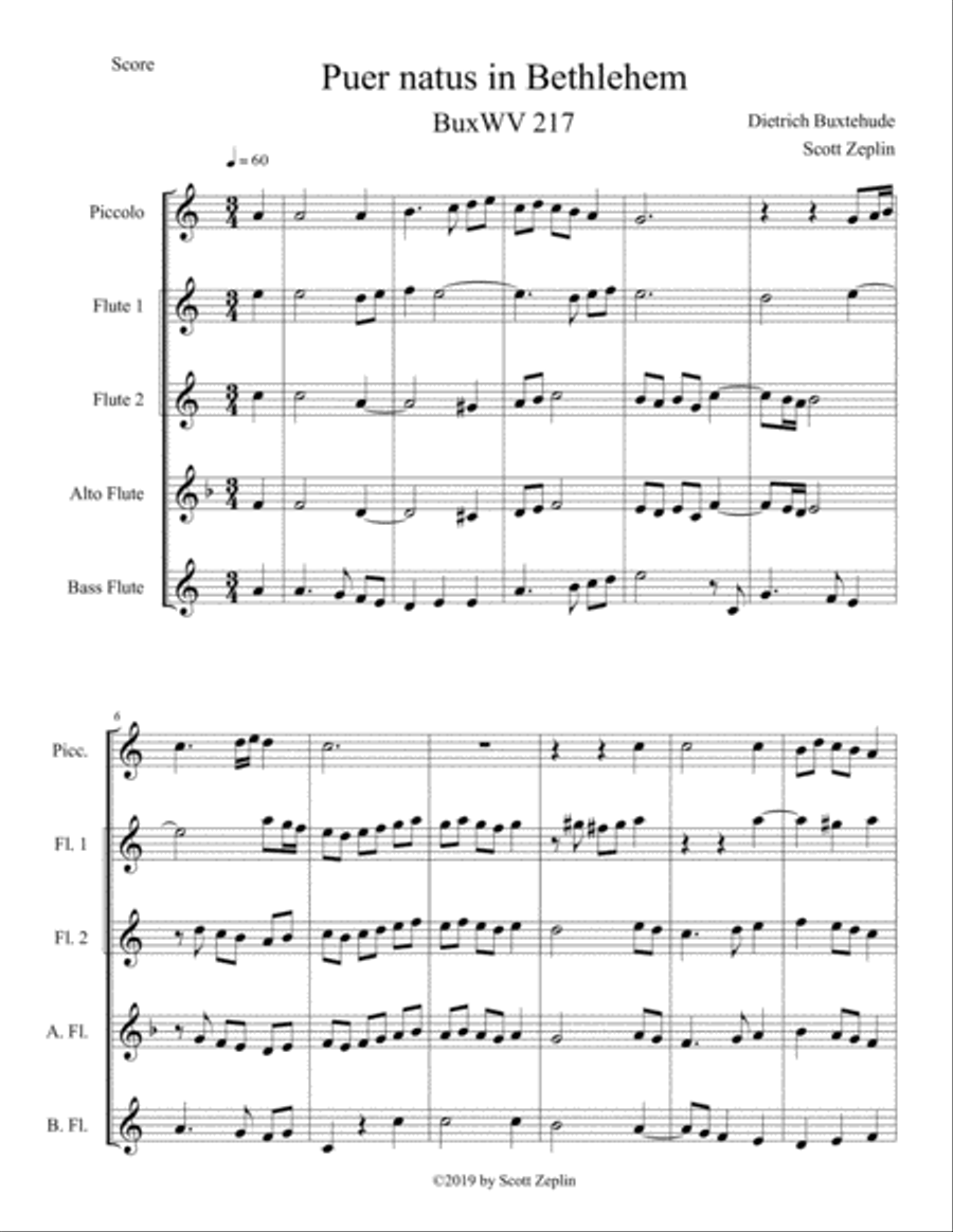 Puer natus in Bethlehem Woodwind Quintet scores gallery preview page 2