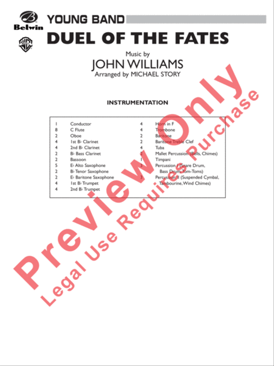 Duel of the Fates Concert Band scores gallery preview page 2