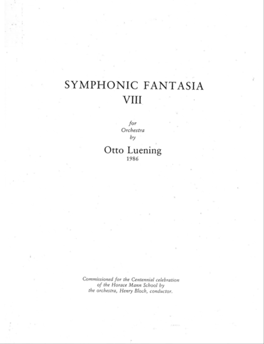 [Luening] Symphonic Fantasia No. 8 Chamber Orchestra scores gallery preview page 3