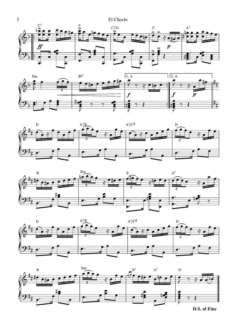 El choclo for voice and piano with guitar chords Piano, Vocal, Guitar scores gallery preview page 3
