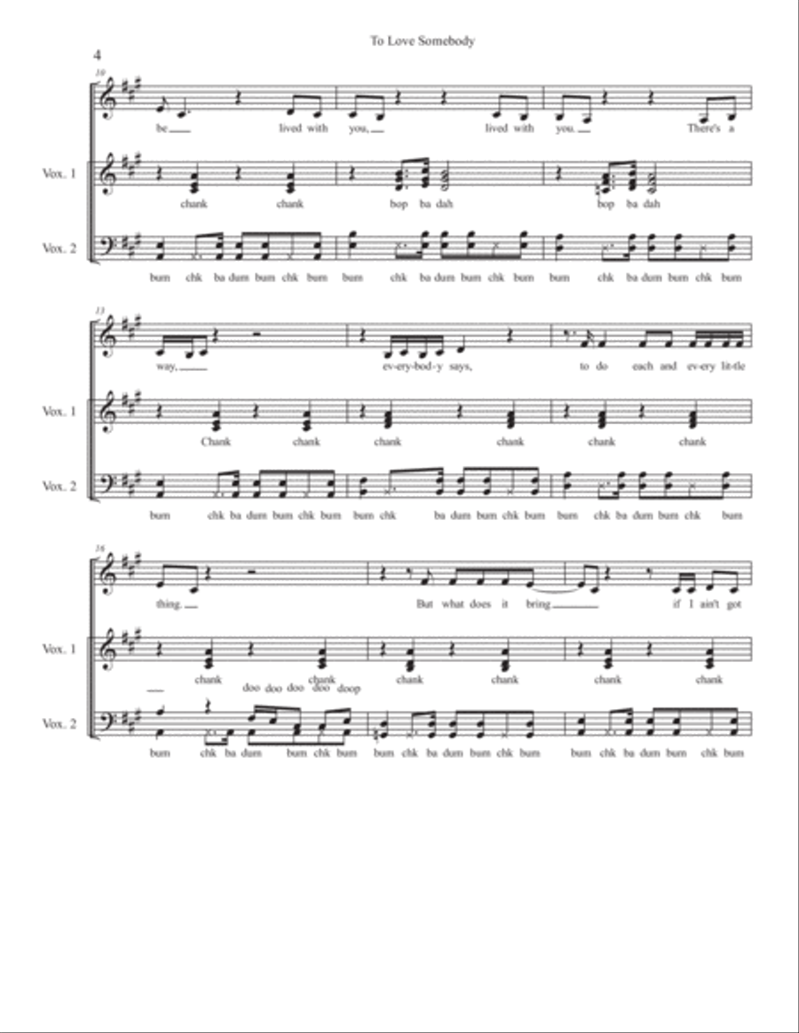 To Love Somebody 4-Part scores gallery preview page 4