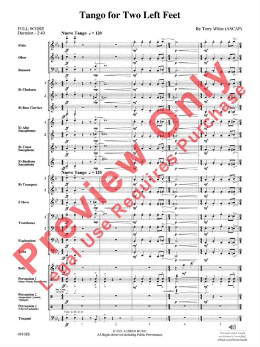 Tango for Two Left Feet Tango for Two Left Feet Concert Band scores gallery preview page 3