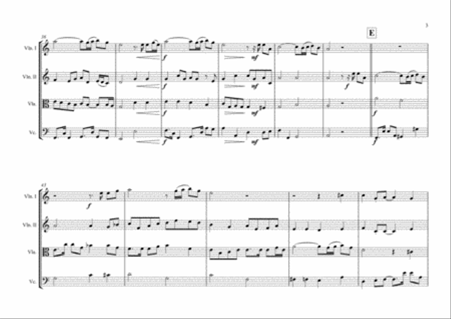 Black Is The Colour Of My True Love's Hair String Quartet scores gallery preview page 4