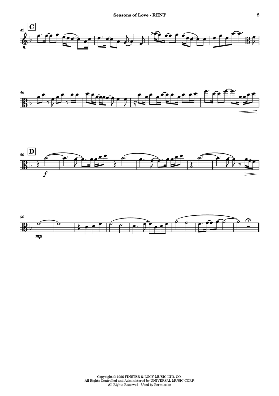 Seasons Of Love Viola scores gallery preview page 2