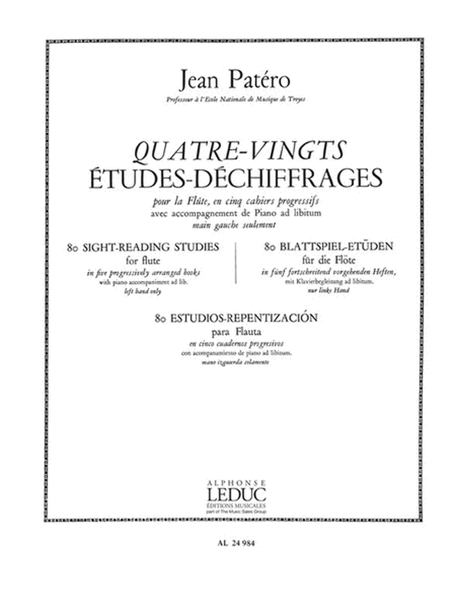 80 Etudes De Dechiffrages Vol.3 (flute & Piano)