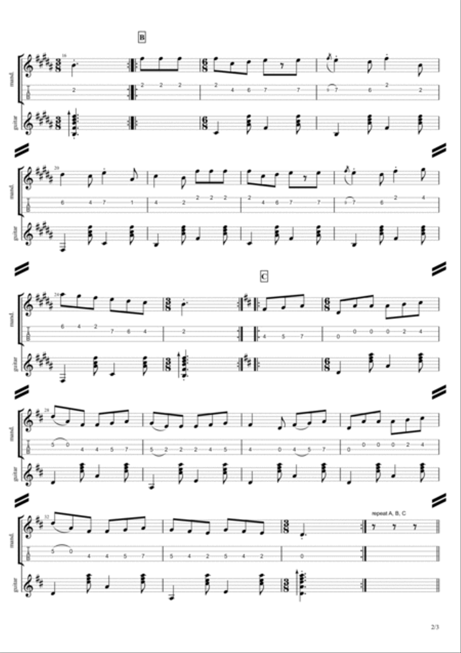 Tarantella Scatenata / Siciliana, mandolin & guitar score image number null