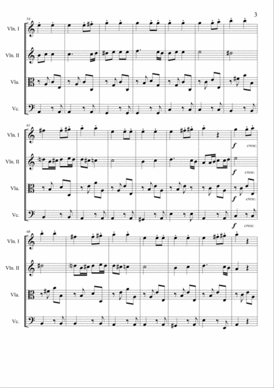Beethoven 7th Mov.2 String Quartet scores gallery preview page 3