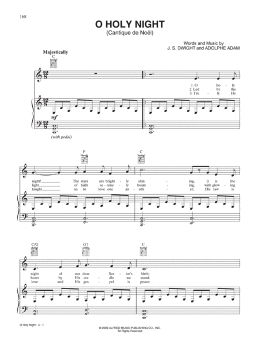 O Holy Night Piano, Vocal, Guitar scores gallery preview page 1