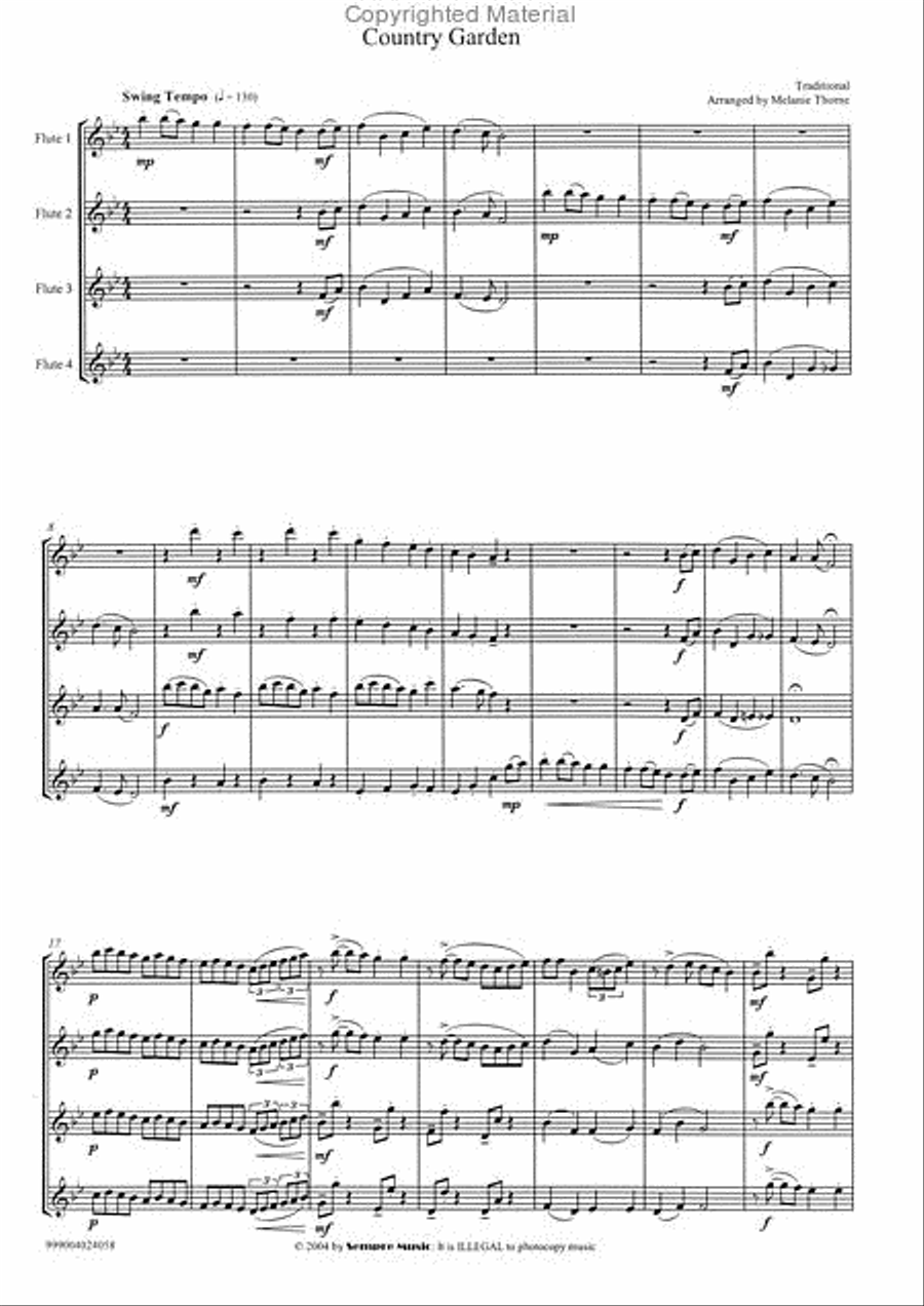Country Garden Country Garden Flute Quartet scores gallery preview page 2