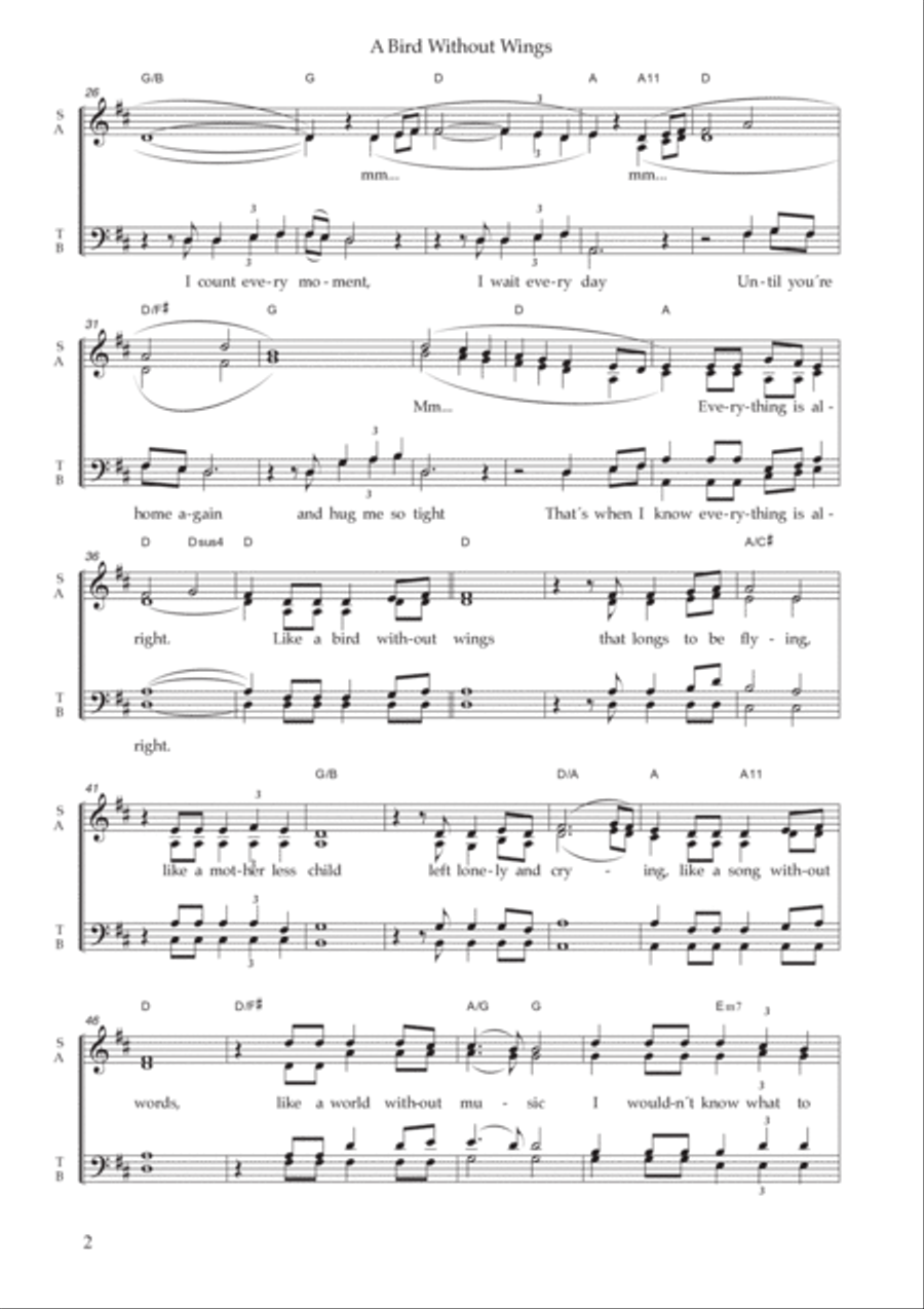 A Bird Without Wings 4-Part scores gallery preview page 2