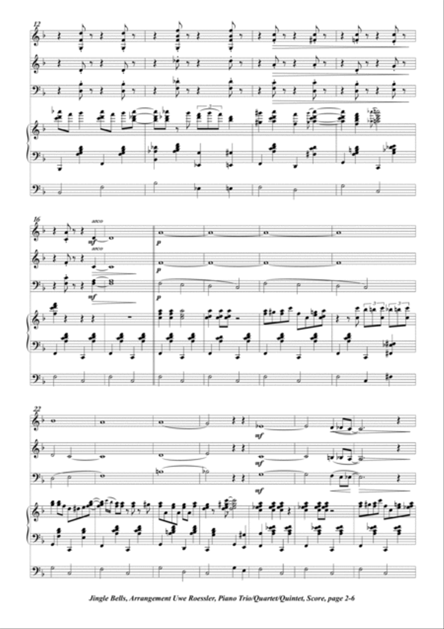 Jingle Bells Piano Trio scores gallery preview page 2