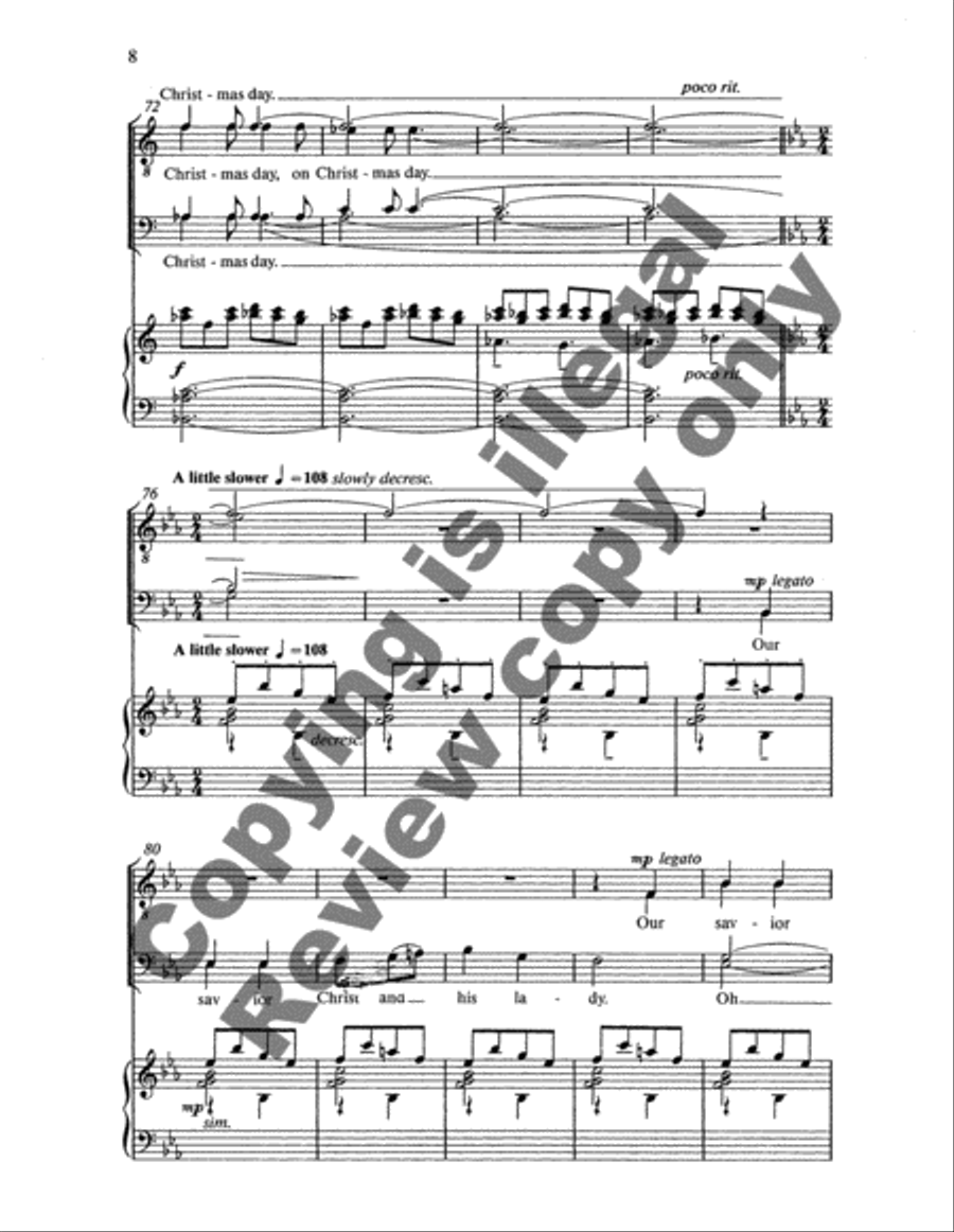 Christmas Trilogy: 1. I Saw Three Ships TTBB scores gallery preview page 6
