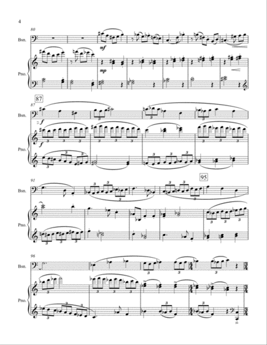 Valse for Bassoon and Piano Bassoon Solo scores gallery preview page 4