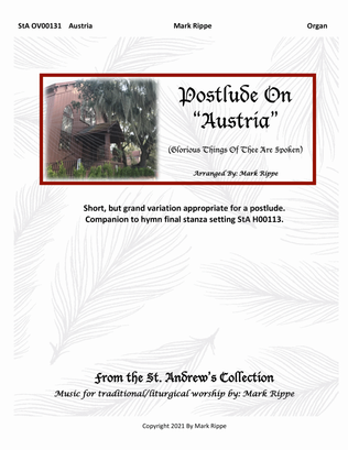 Book cover for Postlude On "Austria" (Glorious Things Of Thee Are Spoken) StA OV00131